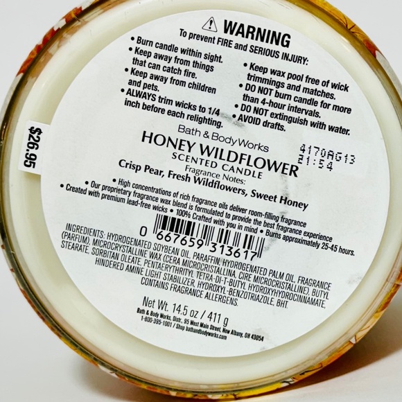 HONEY WILDFLOWER 3 Wick Candle - Picture 3 of 3